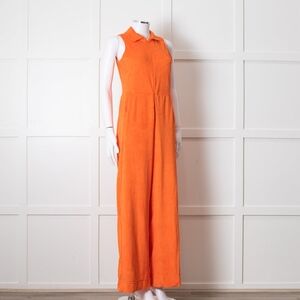 ME+EM Bright Orange Sleeveless Jumpsuit